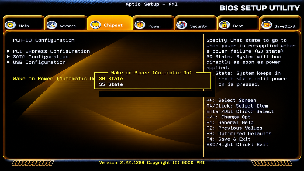 Select the S0 power state