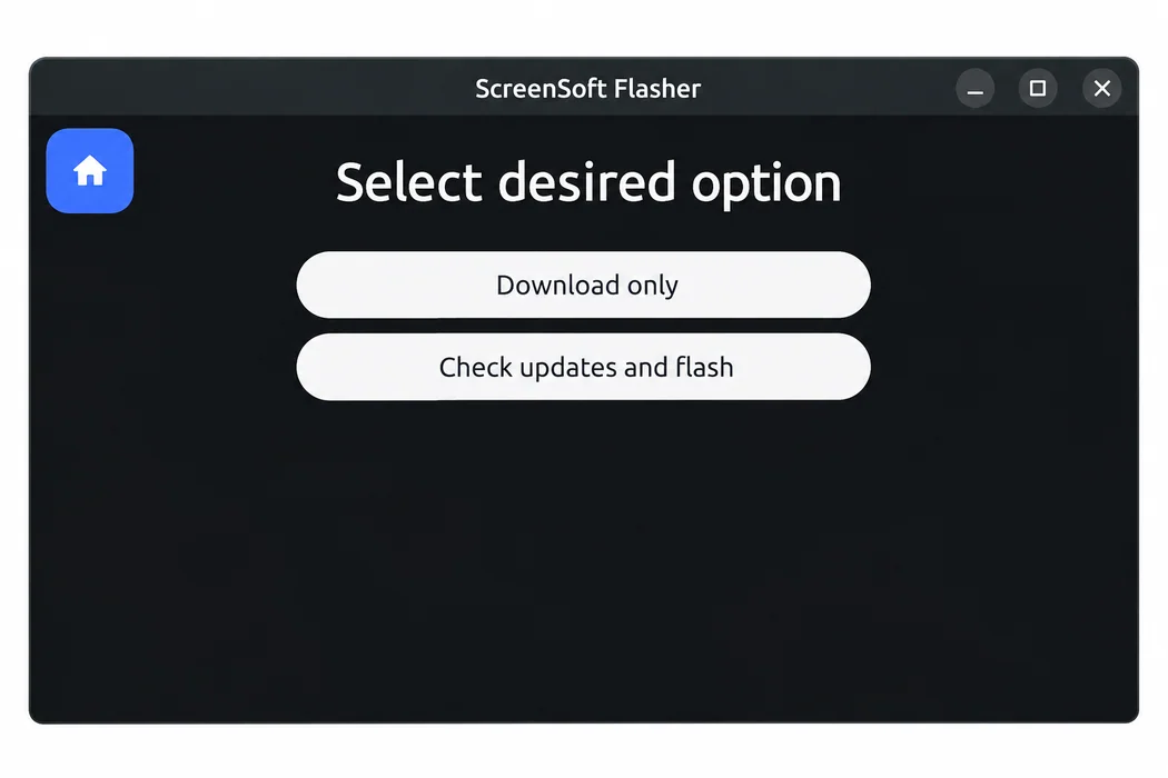 Vyberte „Check updates and flash“.