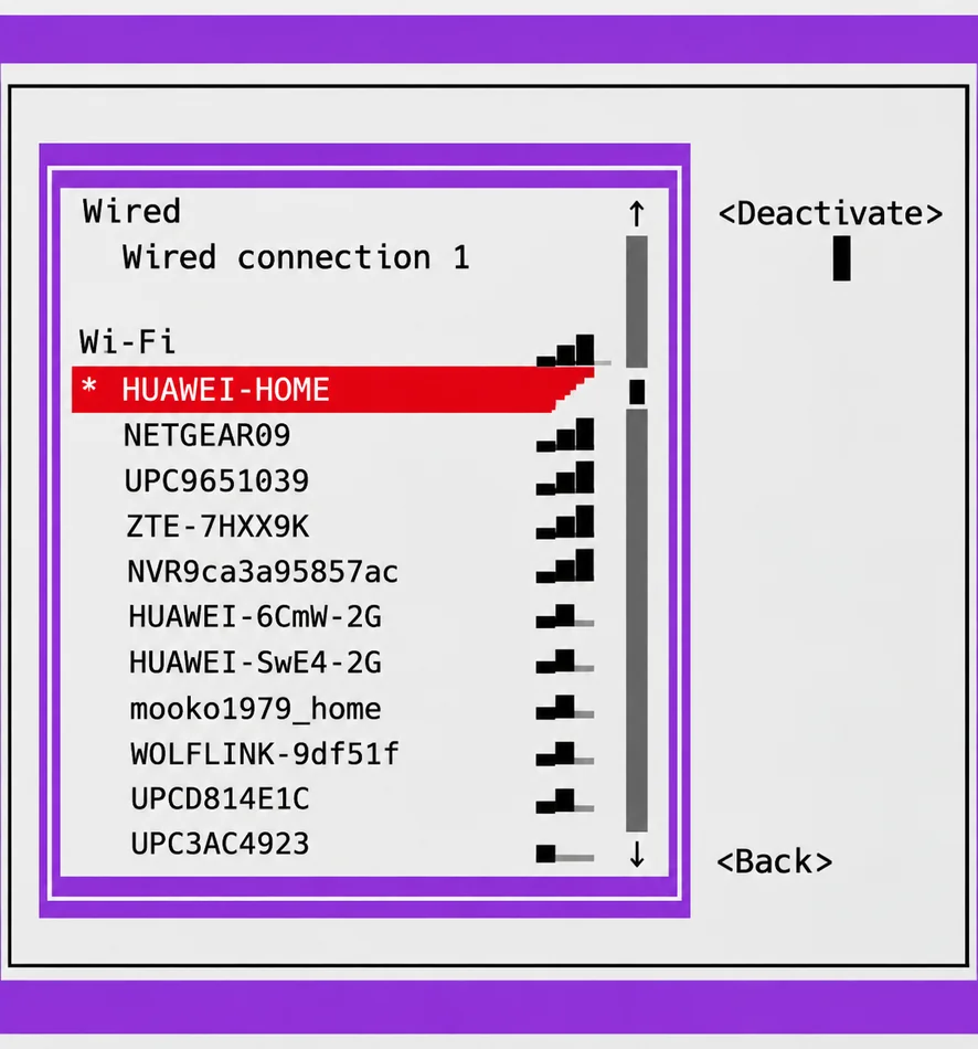 Výběr Wi-Fi sítě